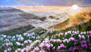Sunrise in the mountains 300.0x174.0 px