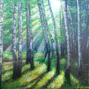 Morning in the birch forest 300.0x301.0 px