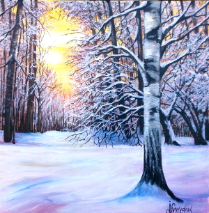 Winter morning in the forest 300.0x306.0 px