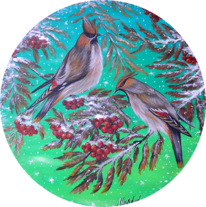 Waxwing  birds 300.0x302.0 px