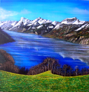 Lake in the mountains 300.0x308.0 px