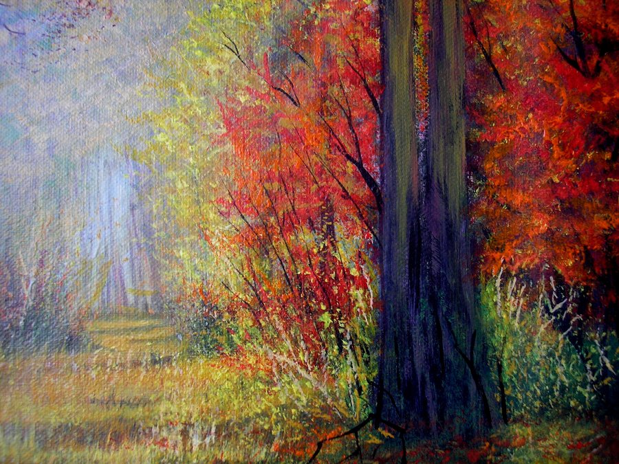 Morning in the autumn forest