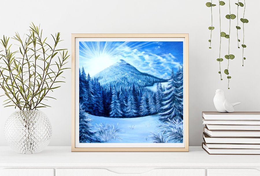 WInter morning in  mountains