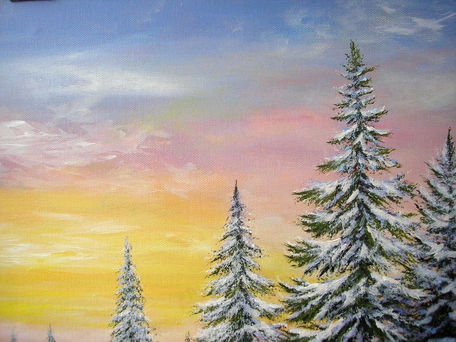 Winter Christmas trees