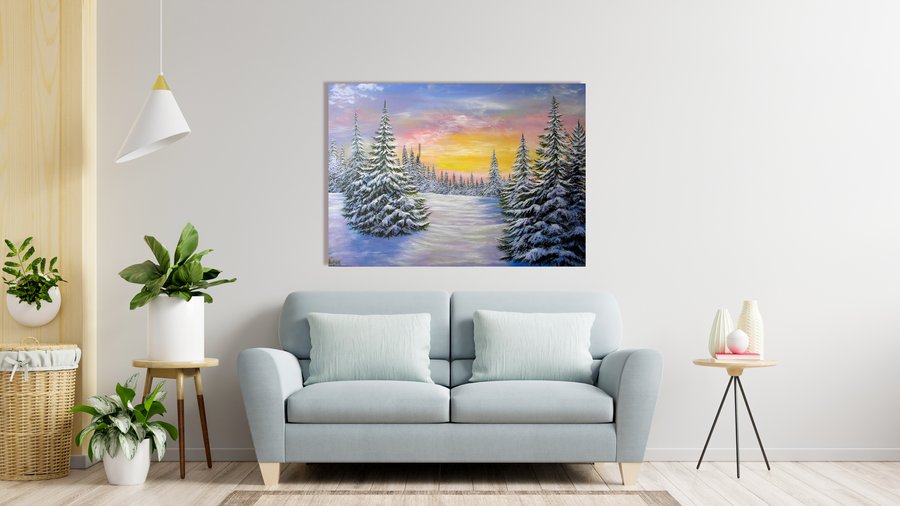 Winter Christmas trees
