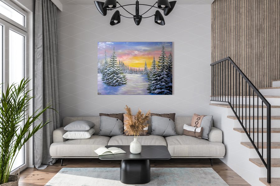 Winter Christmas trees