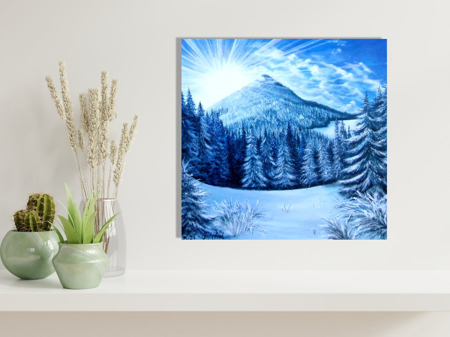 WInter morning in  mountains