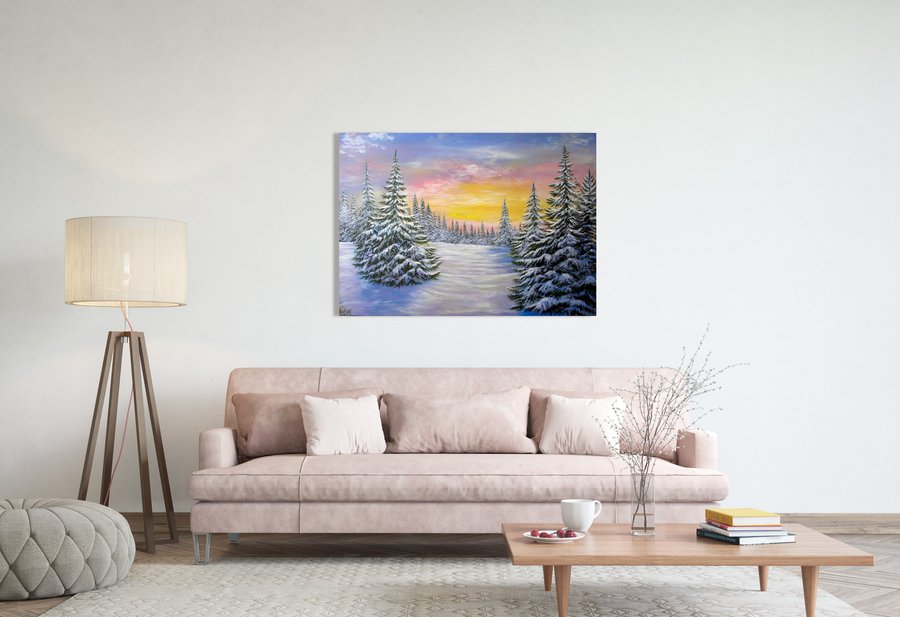 Winter Christmas trees