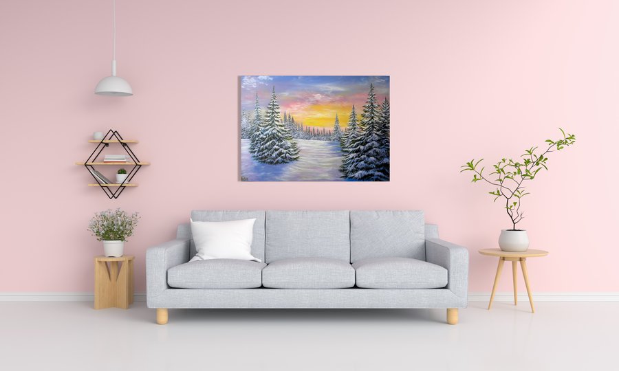 Winter Christmas trees