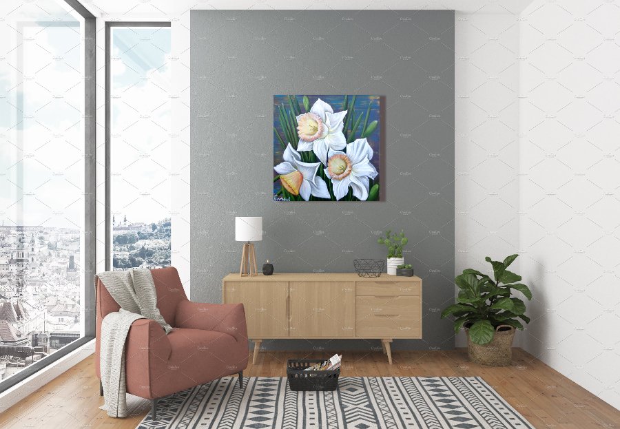 White daffodils