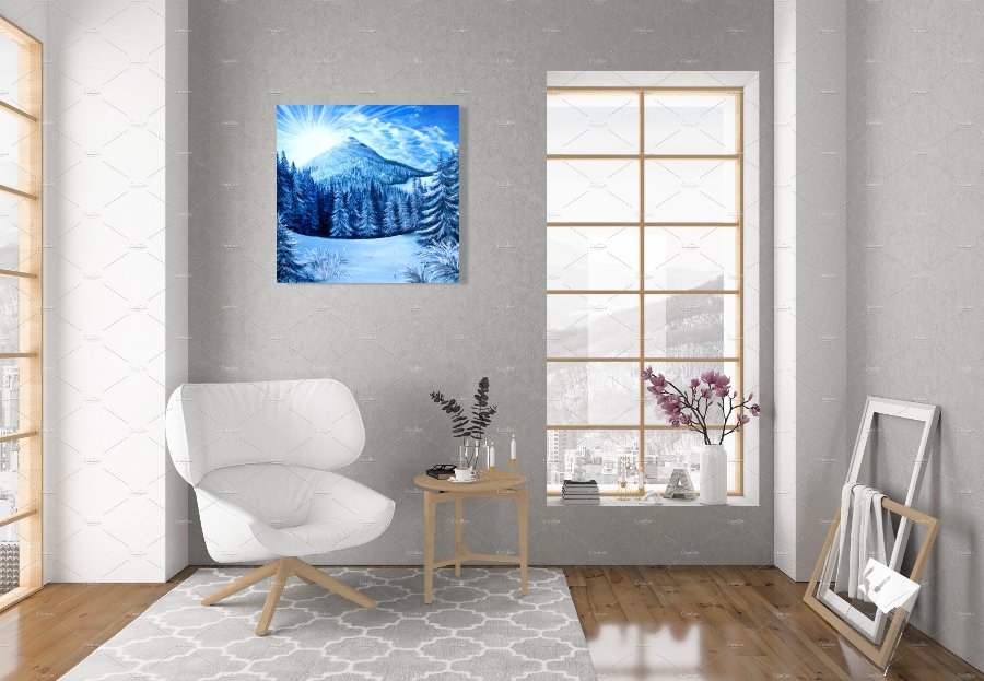 WInter morning in  mountains