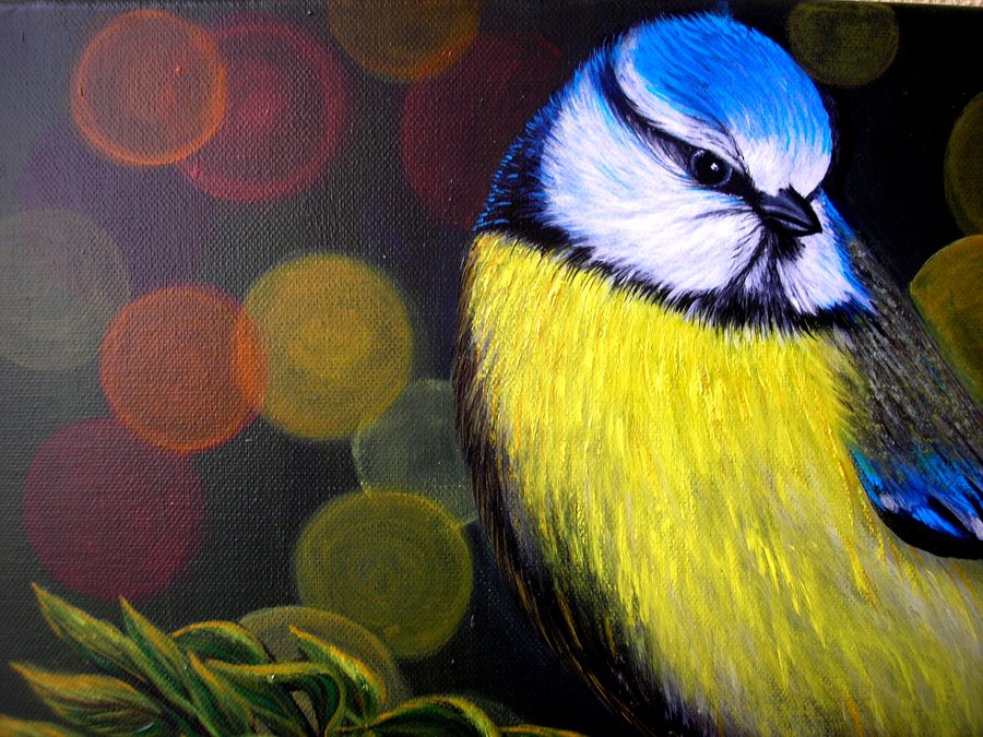 Tit in the mountain ash