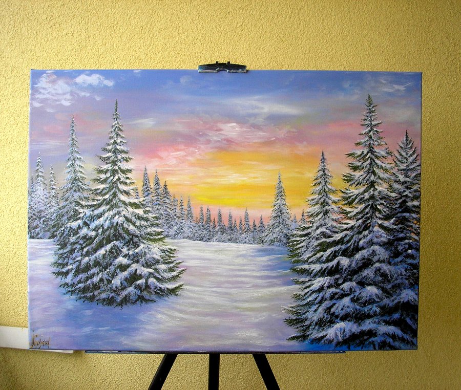 Winter Christmas trees