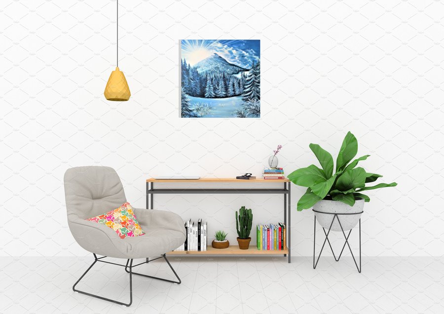 WInter morning in  mountains