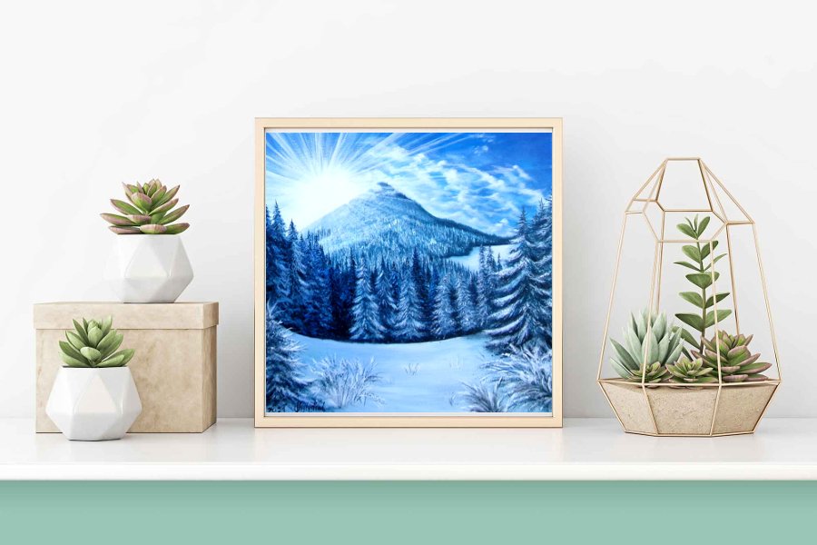 WInter morning in  mountains