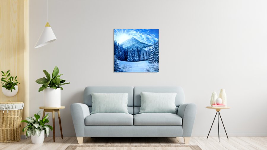 WInter morning in  mountains