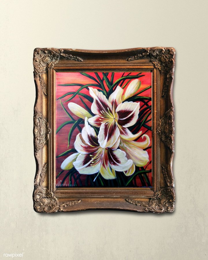 Lilies on red