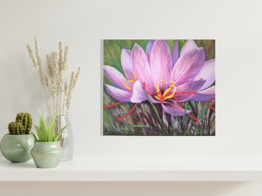 Saffron crocus flower