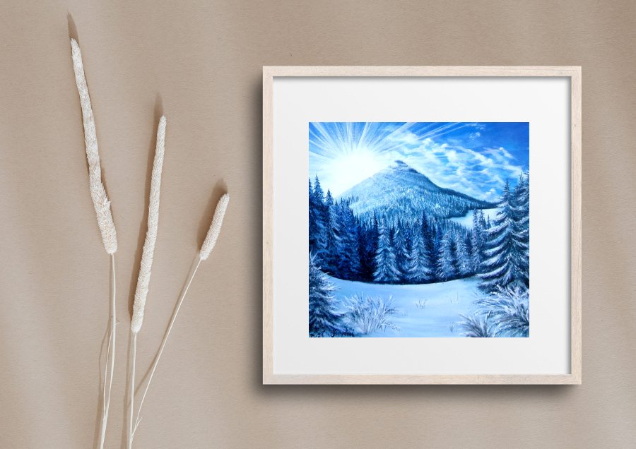 WInter morning in  mountains