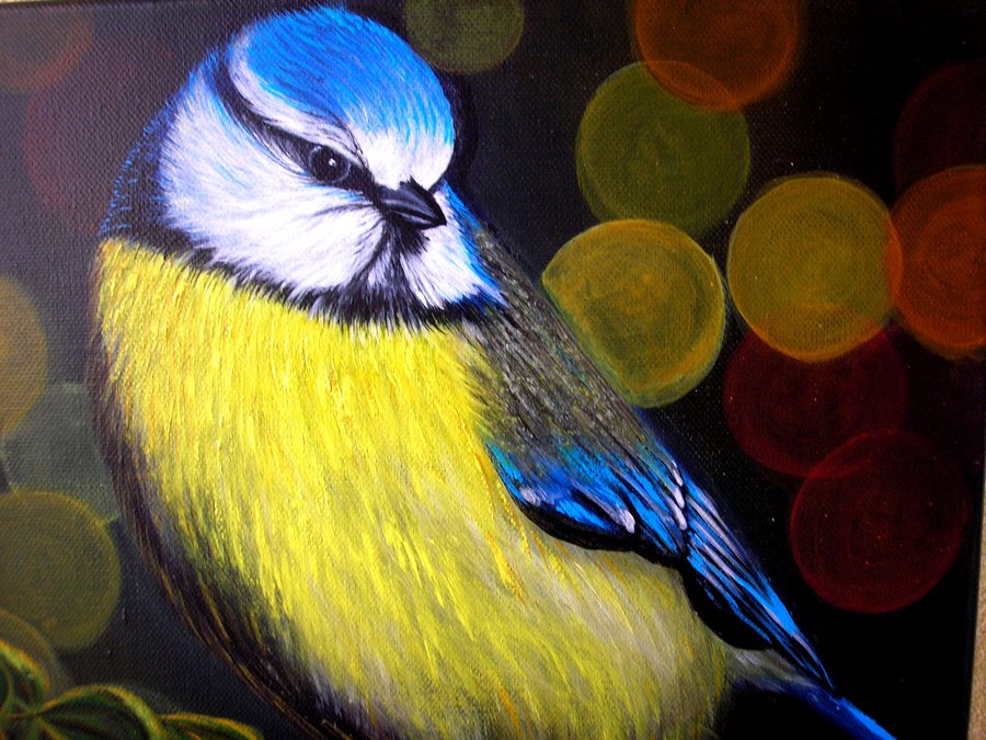 Tit in the mountain ash