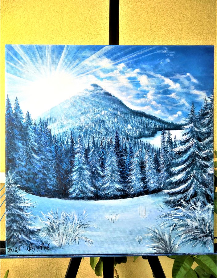 WInter morning in  mountains