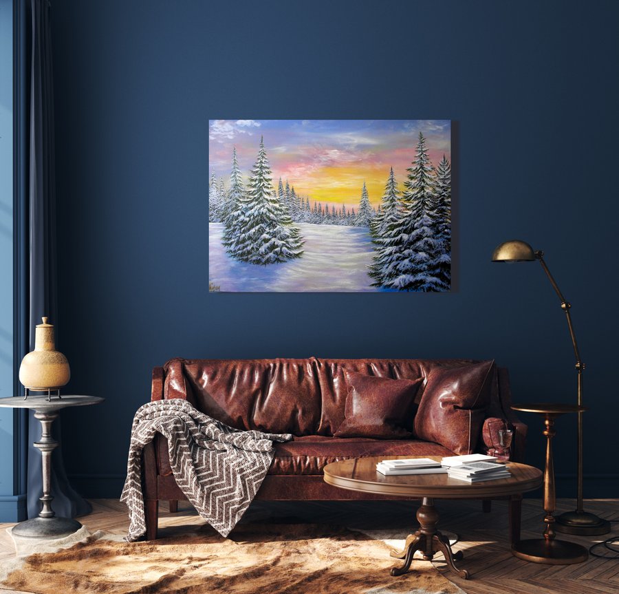 Winter Christmas trees