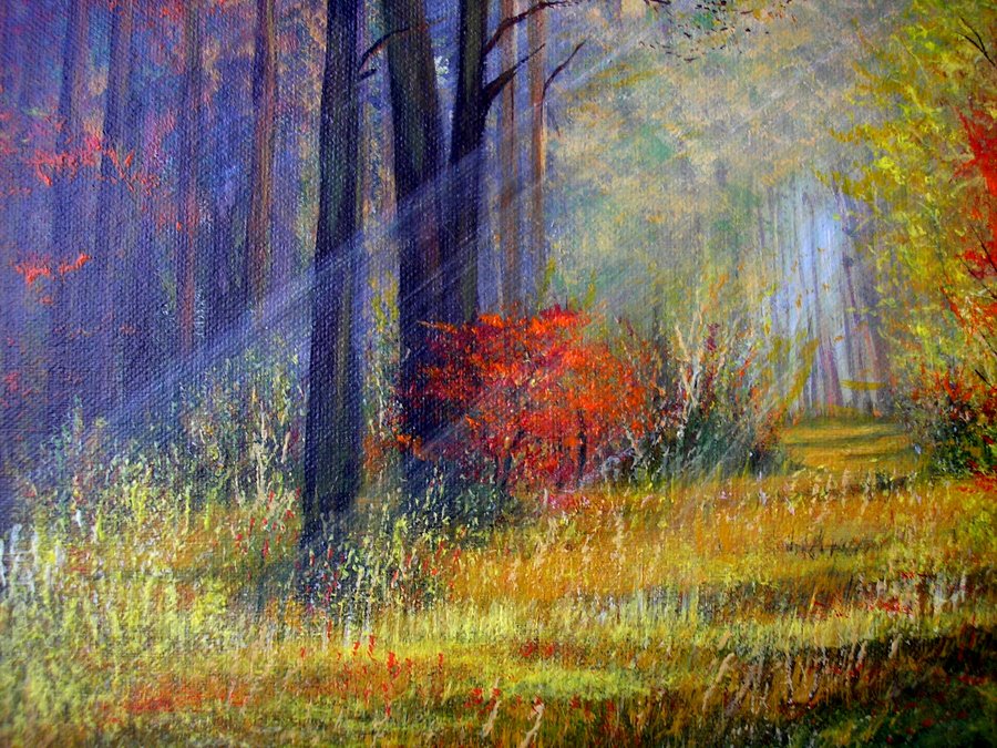 Morning in the autumn forest