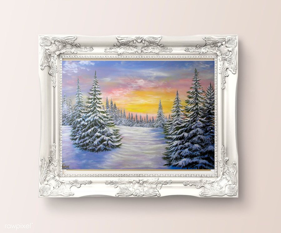 Winter Christmas trees