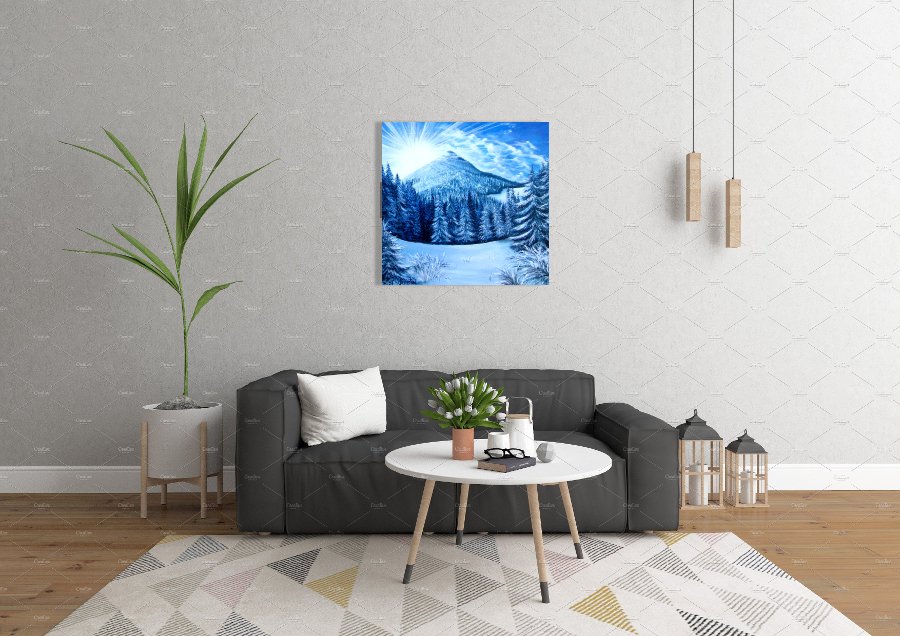 WInter morning in  mountains