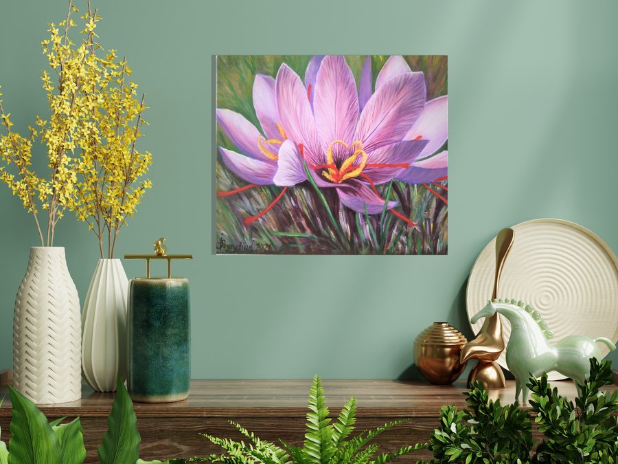 Saffron crocus flower
