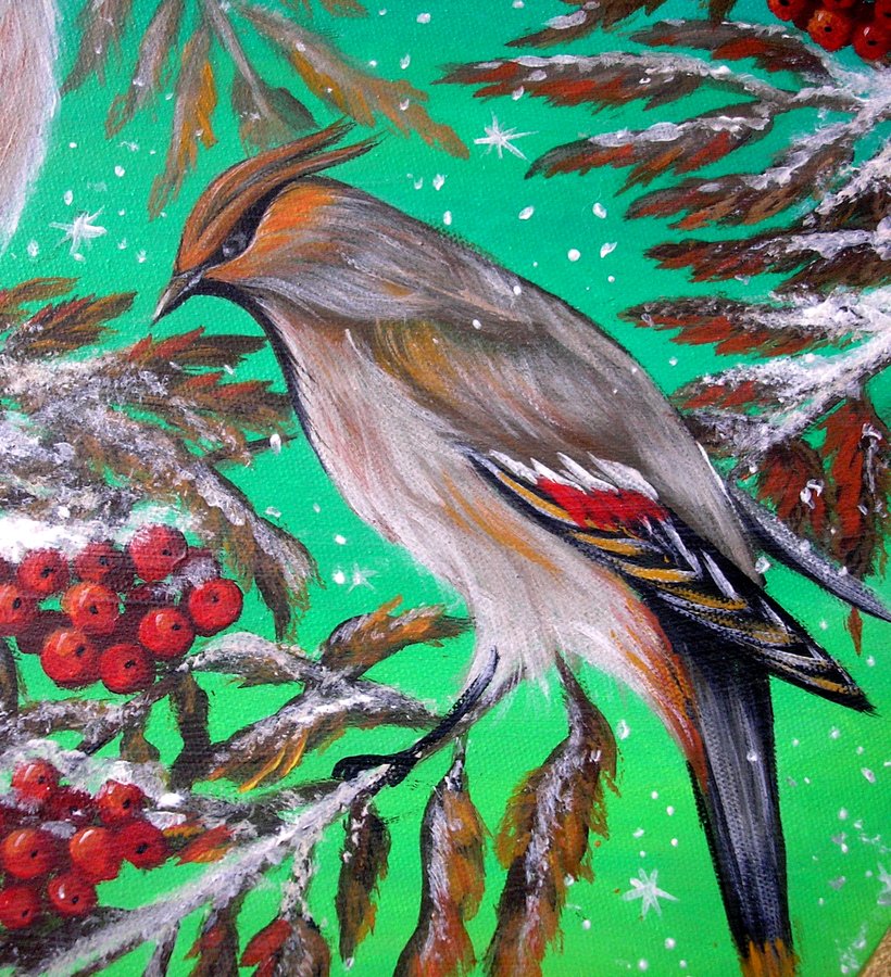 Waxwing  birds